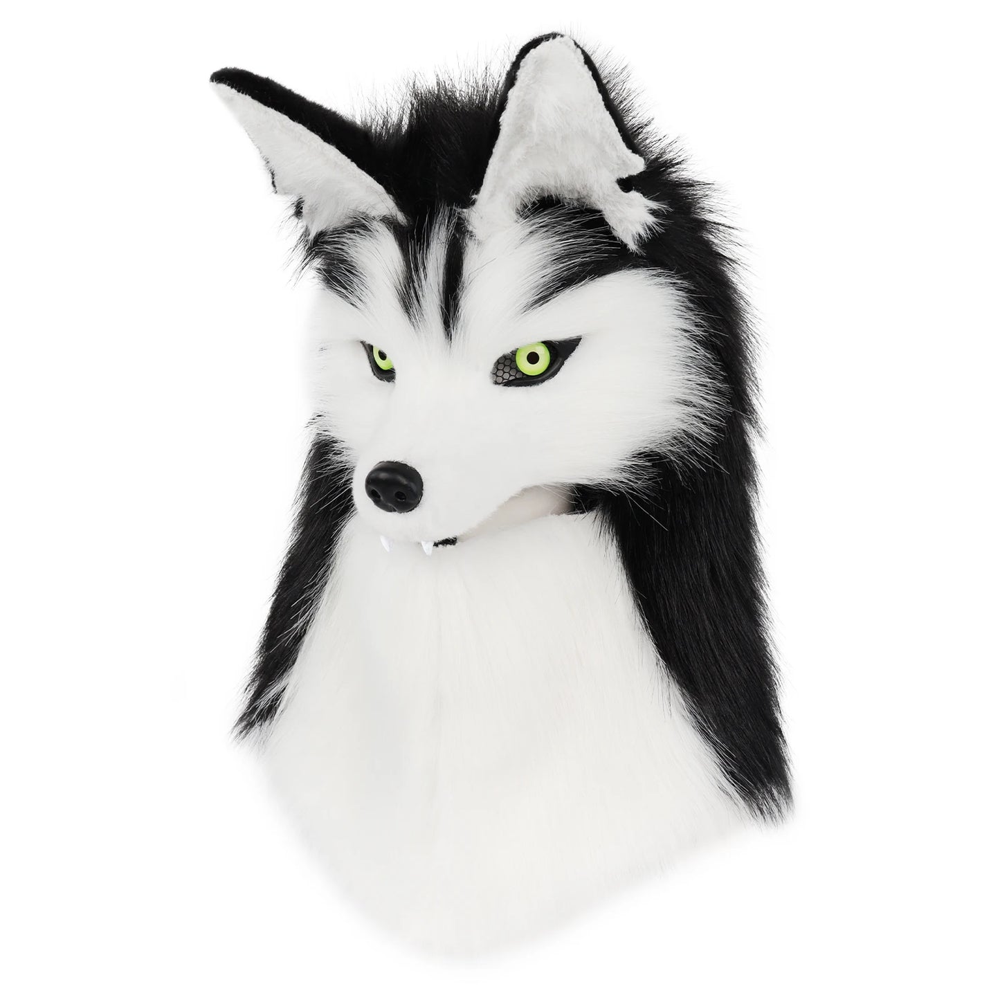 Premium Furry Head Mask Wolf Dog Plush Faux Fur For Halloween Masquerade Cosplay - ToylandEU