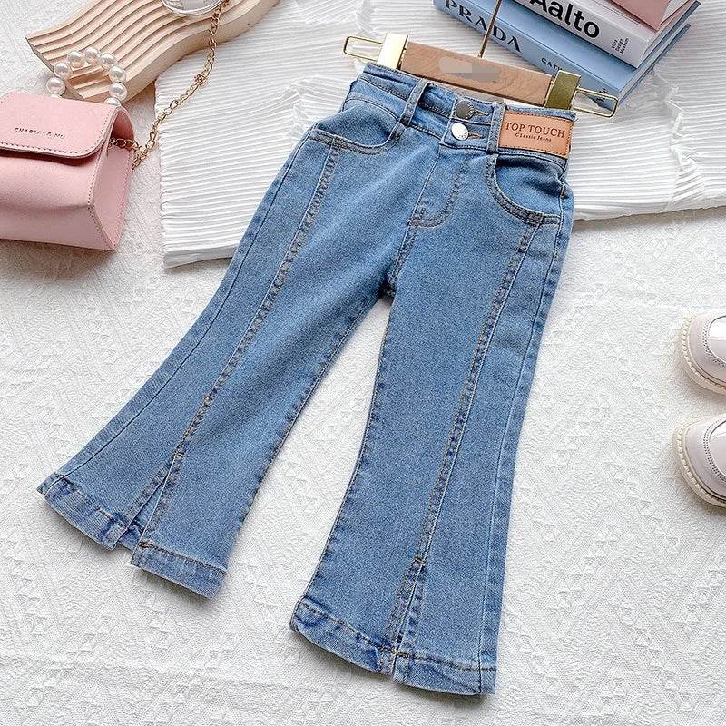 Premium Girls Jeans Korean Edition Split Flare Denim For 3 To 10 Year Old Girls Casual Wear - ToylandEU