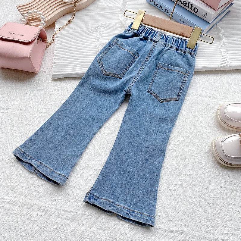 Premium Girls Jeans Korean Edition Split Flare Denim For 3 To 10 Year Old Girls Casual Wear - ToylandEU