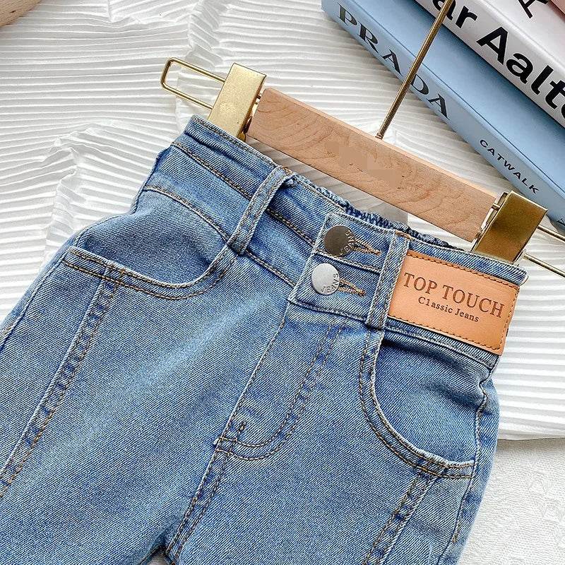 Premium Girls Jeans Korean Edition Split Flare Denim For 3 To 10 Year Old Girls Casual Wear - ToylandEU