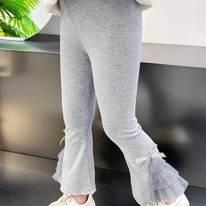Premium Girls Leggings Bow Knot Decoration Elastic Waist Everyday Playwear - ToylandEU