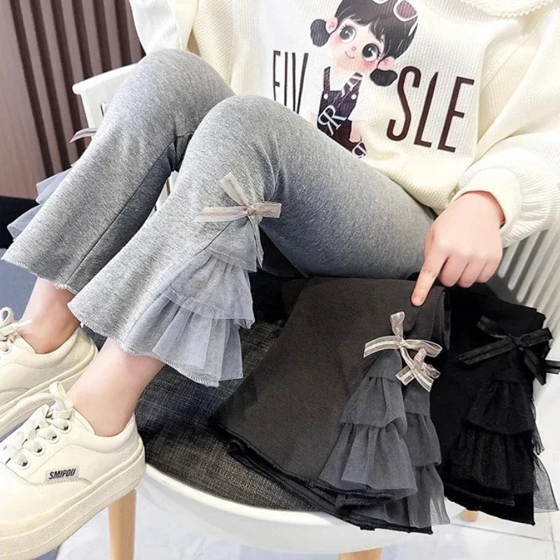 Premium Girls Leggings Bow Knot Decoration Elastic Waist Everyday Playwear - ToylandEU