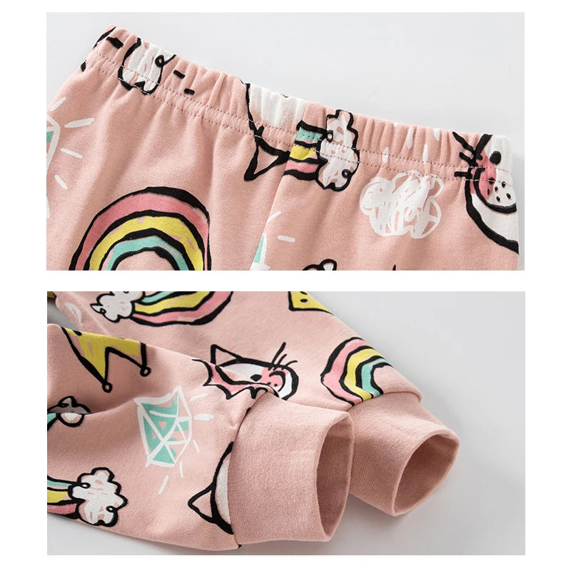 Premium Girls Pajama Set With Cotton 100 And Pink Cat Print Long Sleeve Ages 7 To 14 - ToylandEU