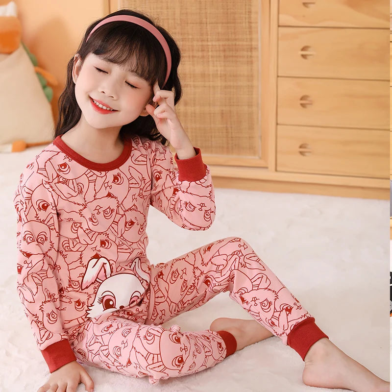 Premium Girls Pajama Set With Cotton 100 And Pink Cat Print Long Sleeve Ages 7 To 14 - ToylandEU