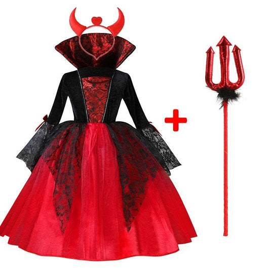 Premium Girls Vampire Dress Gothic Count Vampiran For Kids - ToylandEU