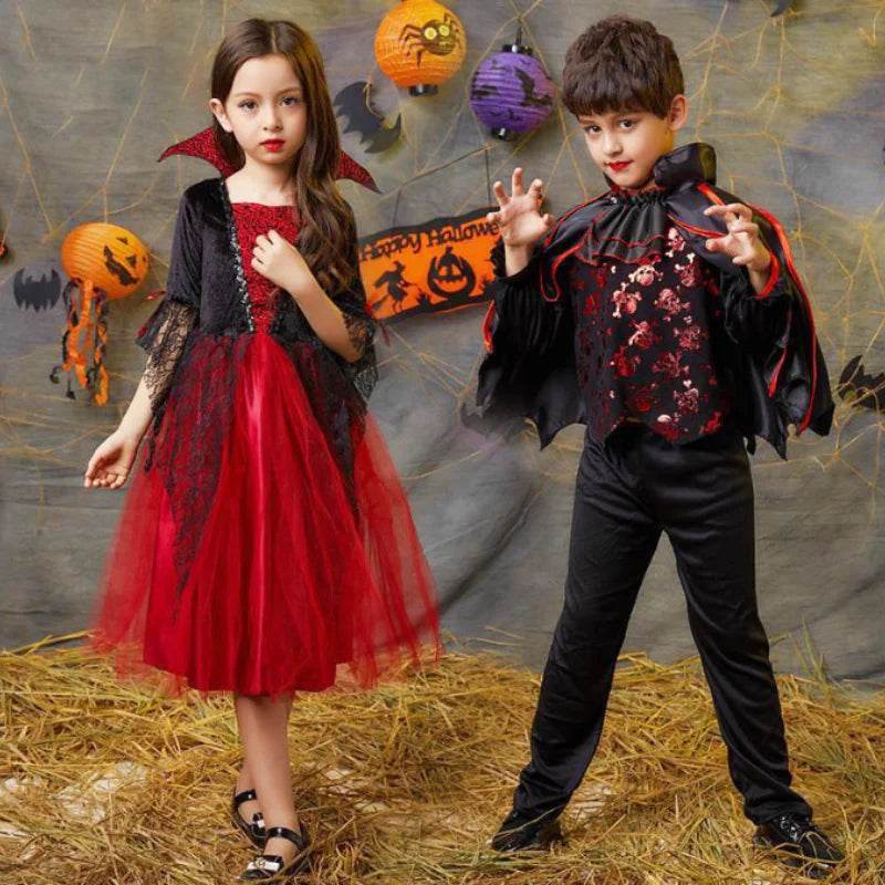 Premium Girls Vampire Dress Gothic Count Vampiran For Kids - ToylandEU