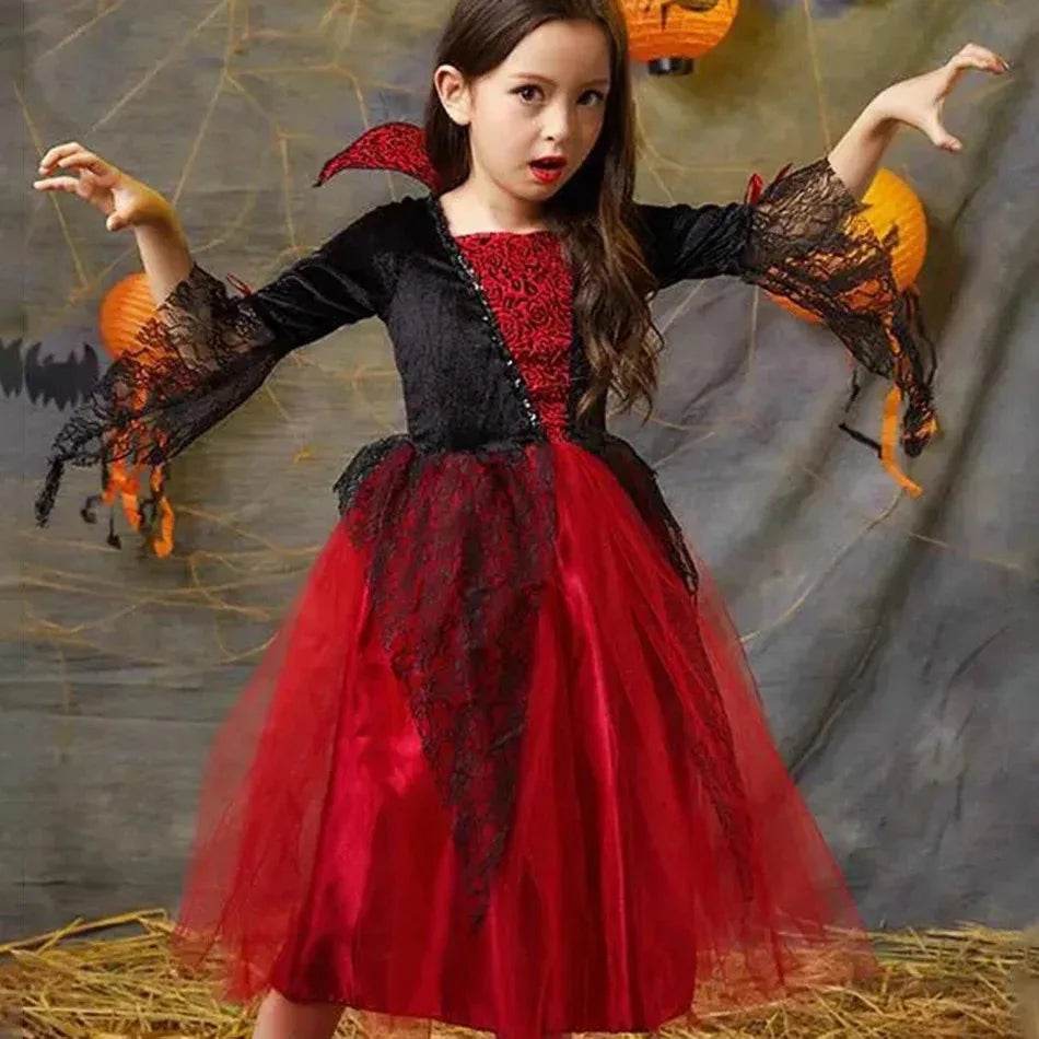 Premium Girls Vampire Halloween Dress Cosplay For Kids - ToylandEU