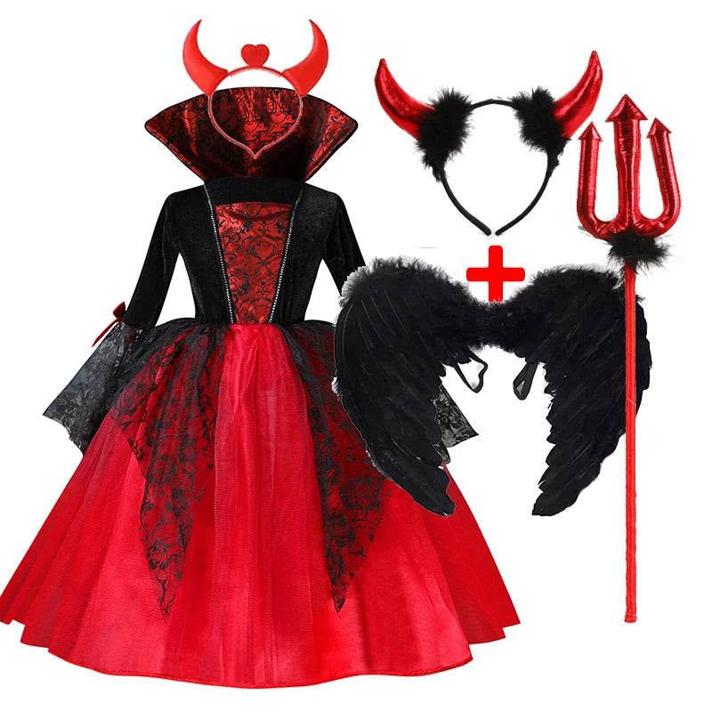 Premium Girls Vampire Halloween Dress Cosplay For Kids - ToylandEU