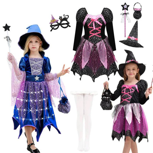 Premium Girls Witch Costume Led Dress With Hat For Halloween - ToylandEU