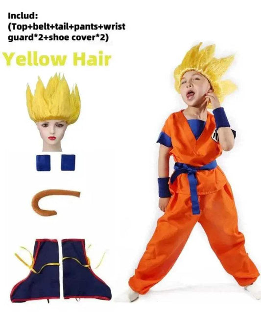  Premium Goku Cosplay Bodysuit And Wig 4Sizes Toyland EU -  ToylandEU™
