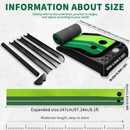  Premium Golf Putting Mat with Ball Return System - Caiton -  ToylandEU™