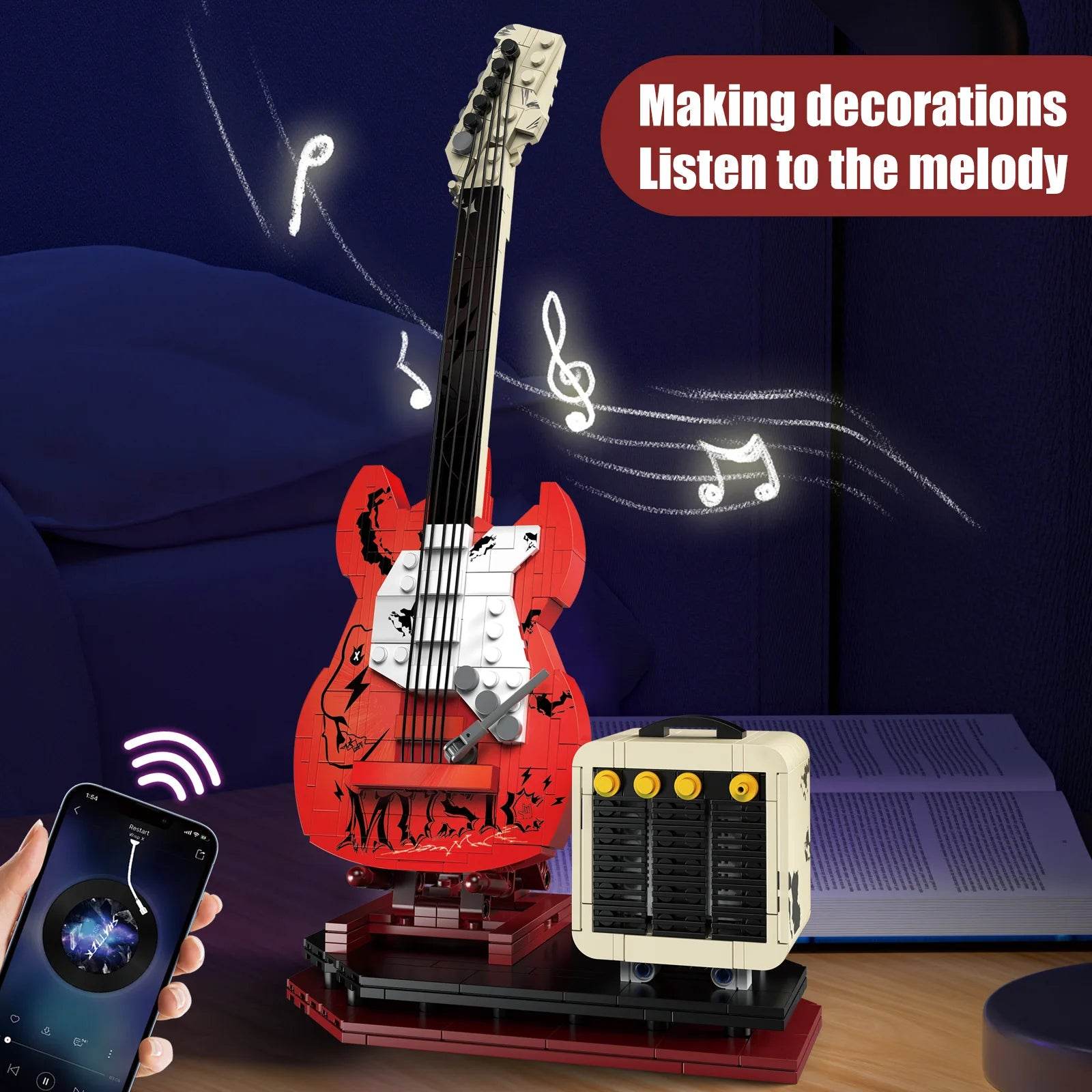 Premium Guitar Building Blocks Toy Bluetooth For Kids - ToylandEU