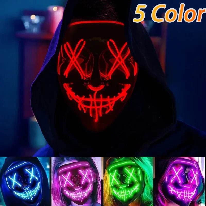 Premium Halloween Mask Glow In The Dark LED Light Up For Men - ToylandEU