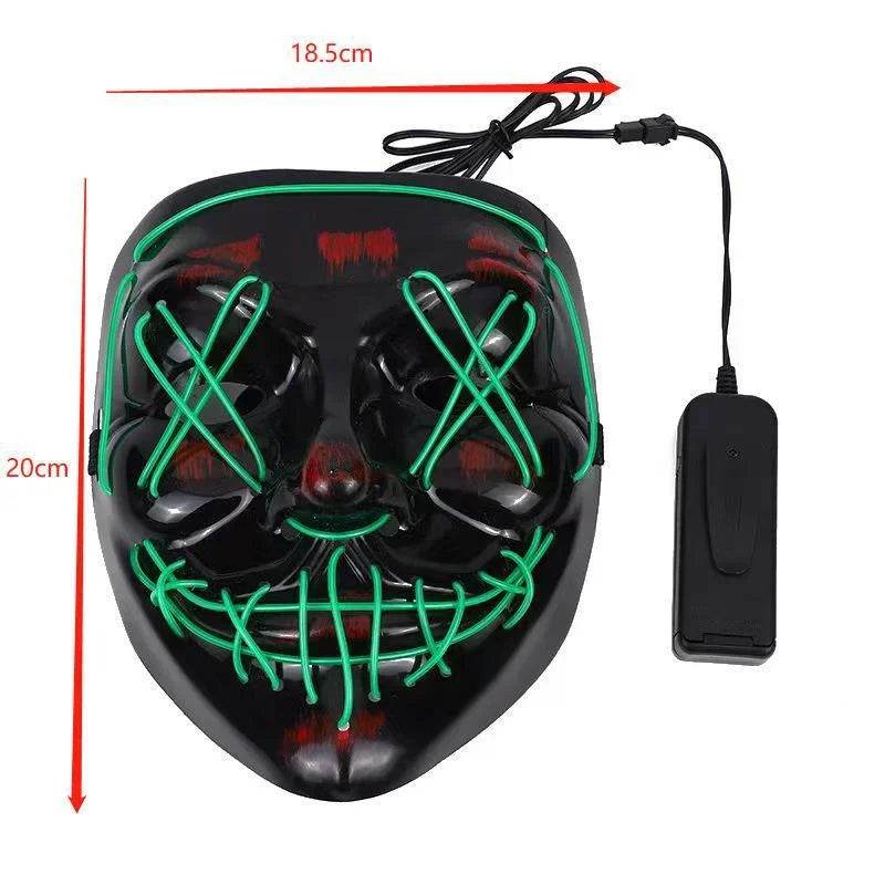 Premium Halloween Mask Glow In The Dark LED Light Up For Men - ToylandEU