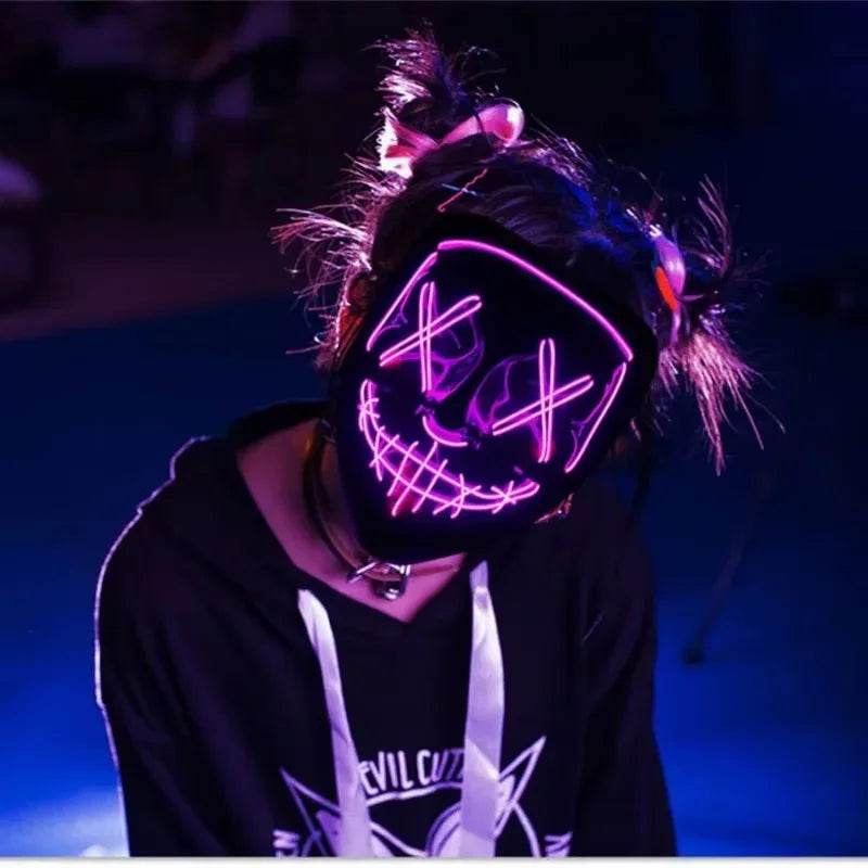 Premium Halloween Mask Glow In The Dark LED Light Up For Men - ToylandEU