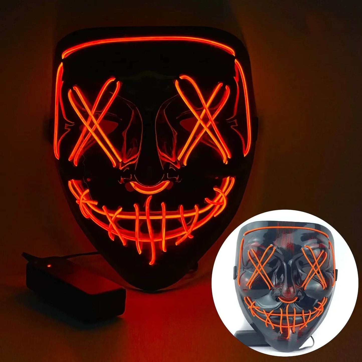 Premium Halloween Mask Glow In The Dark LED Light Up For Men - ToylandEU
