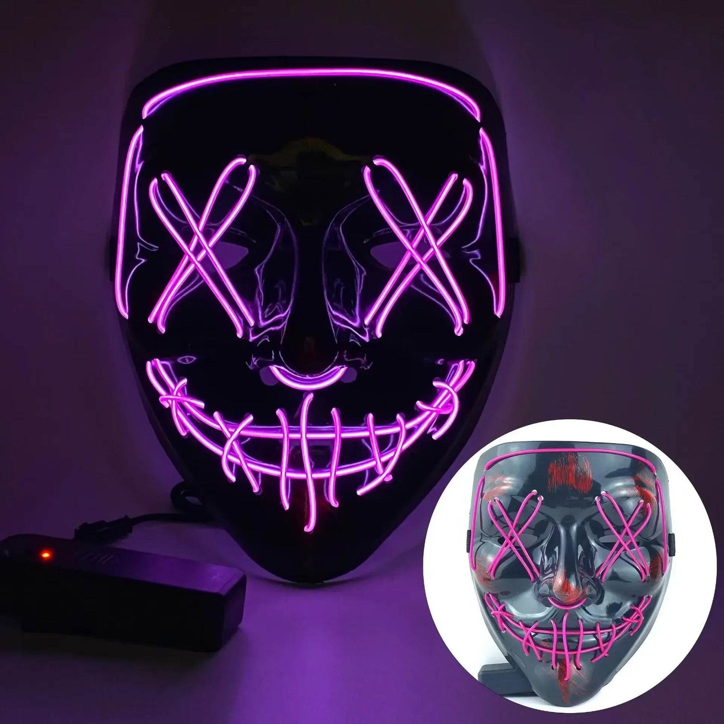 Premium Halloween Mask Glow In The Dark LED Light Up For Men - ToylandEU