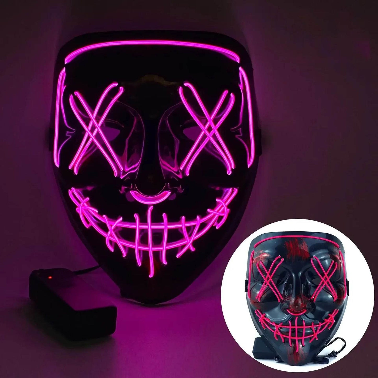 Premium Halloween Mask Glow In The Dark LED Light Up For Men - ToylandEU