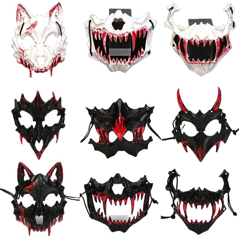 Premium Halloween Mask Half Face Dragon God Cosplay - ToylandEU
