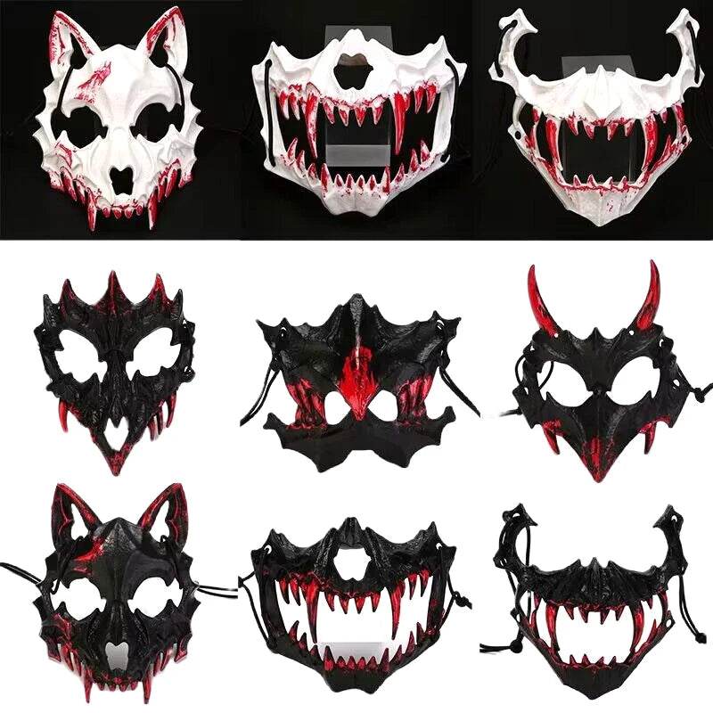 Premium Halloween Mask Half Face Dragon God Cosplay - ToylandEU