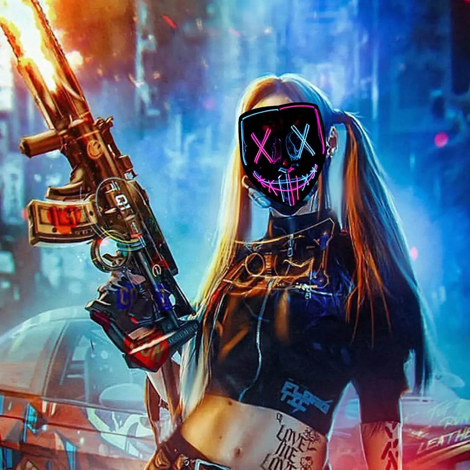 Premium Halloween Mask Light Up Scary Cosplay Parties - ToylandEU