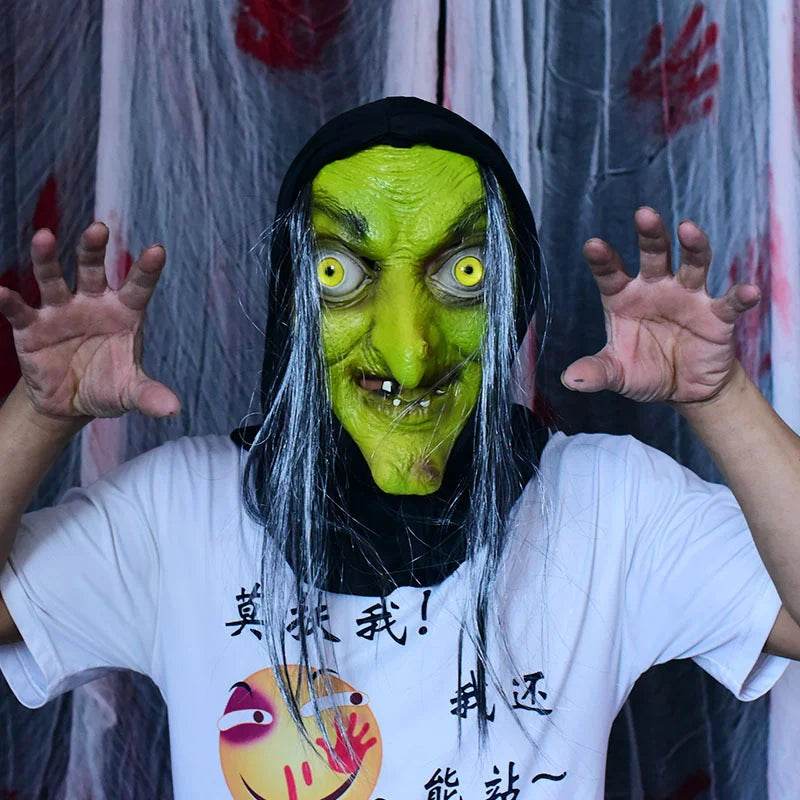 Premium Halloween Mask Old Witch Long Nose Latex For Adults - ToylandEU