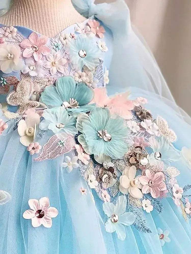 Premium Handmade Butterfly Tulle Girls Birthday Party Dress - ToylandEU