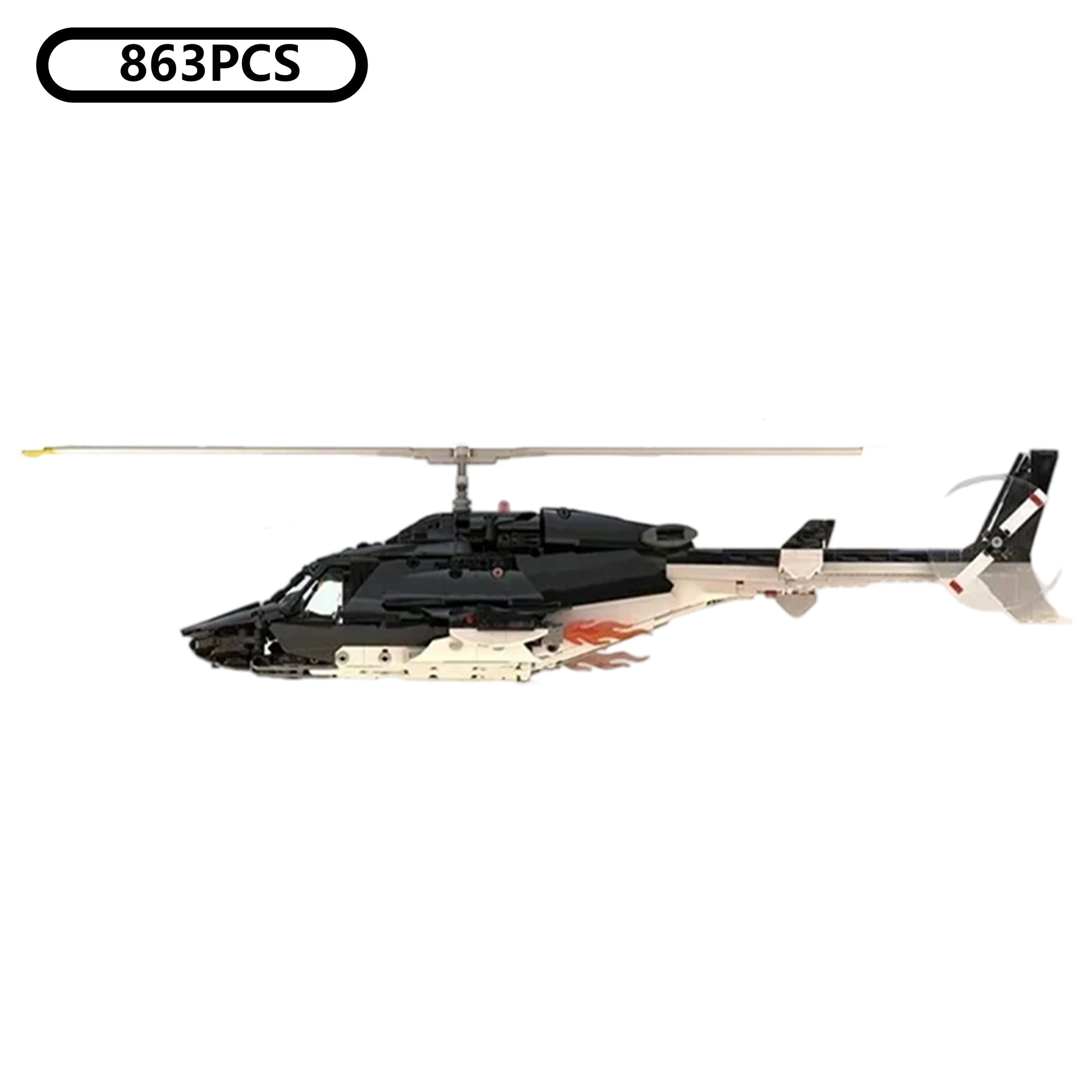 Premium Helicopter Model Kit Scale 1 To 25 Micro MOC For Collectors And Builders - ToylandEU