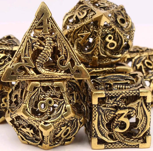  Premium Hollow Metal Dungeons and Dragons Dice Set - GSF -  ToylandEU™