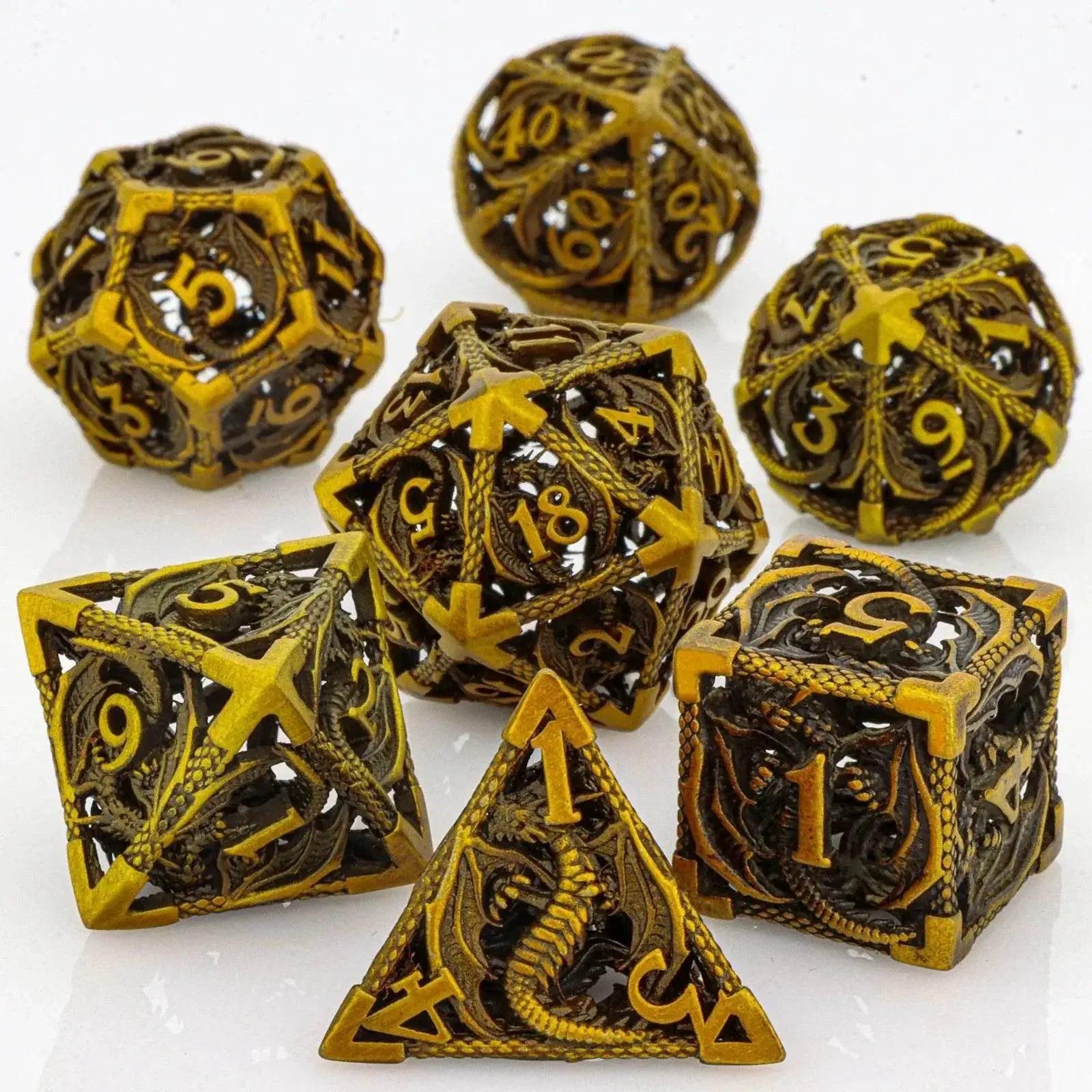  Premium Hollow Metal Dungeons and Dragons Dice Set - GSF -  ToylandEU™