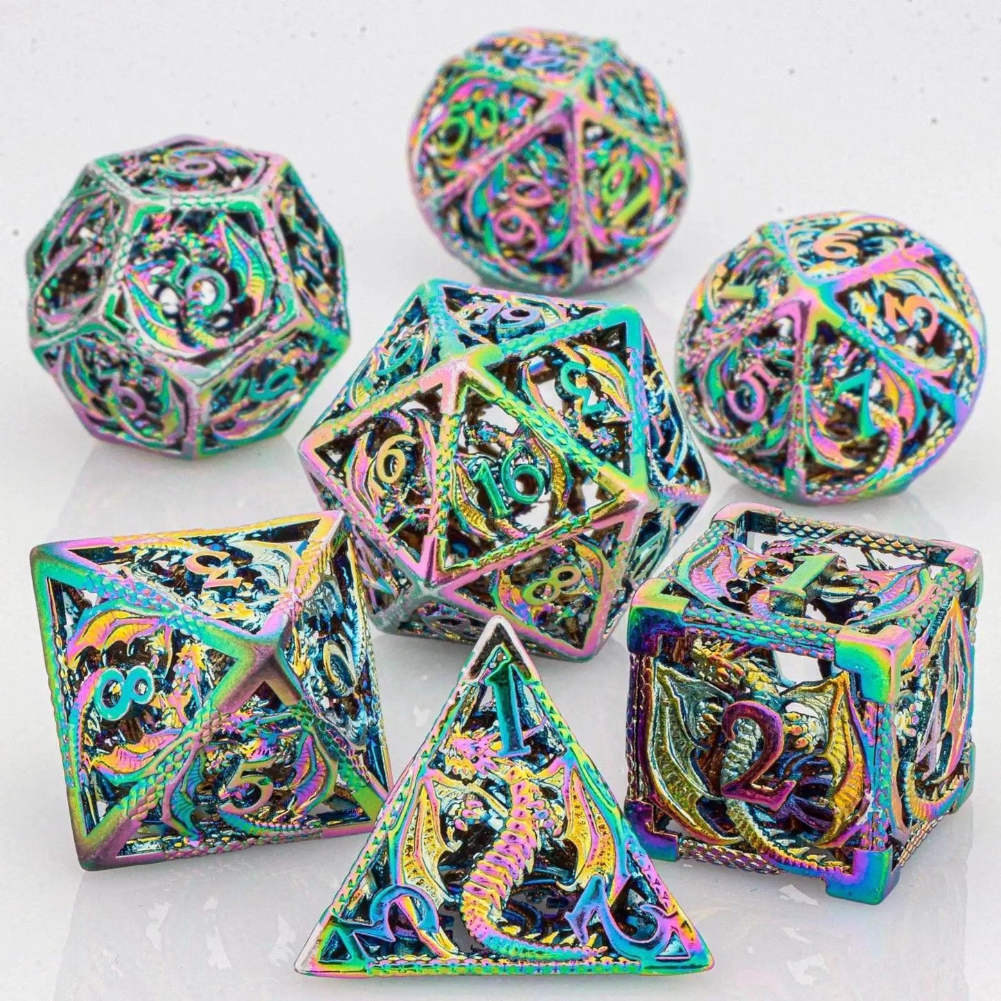  Premium Hollow Metal Dungeons and Dragons Dice Set - GSF -  ToylandEU™