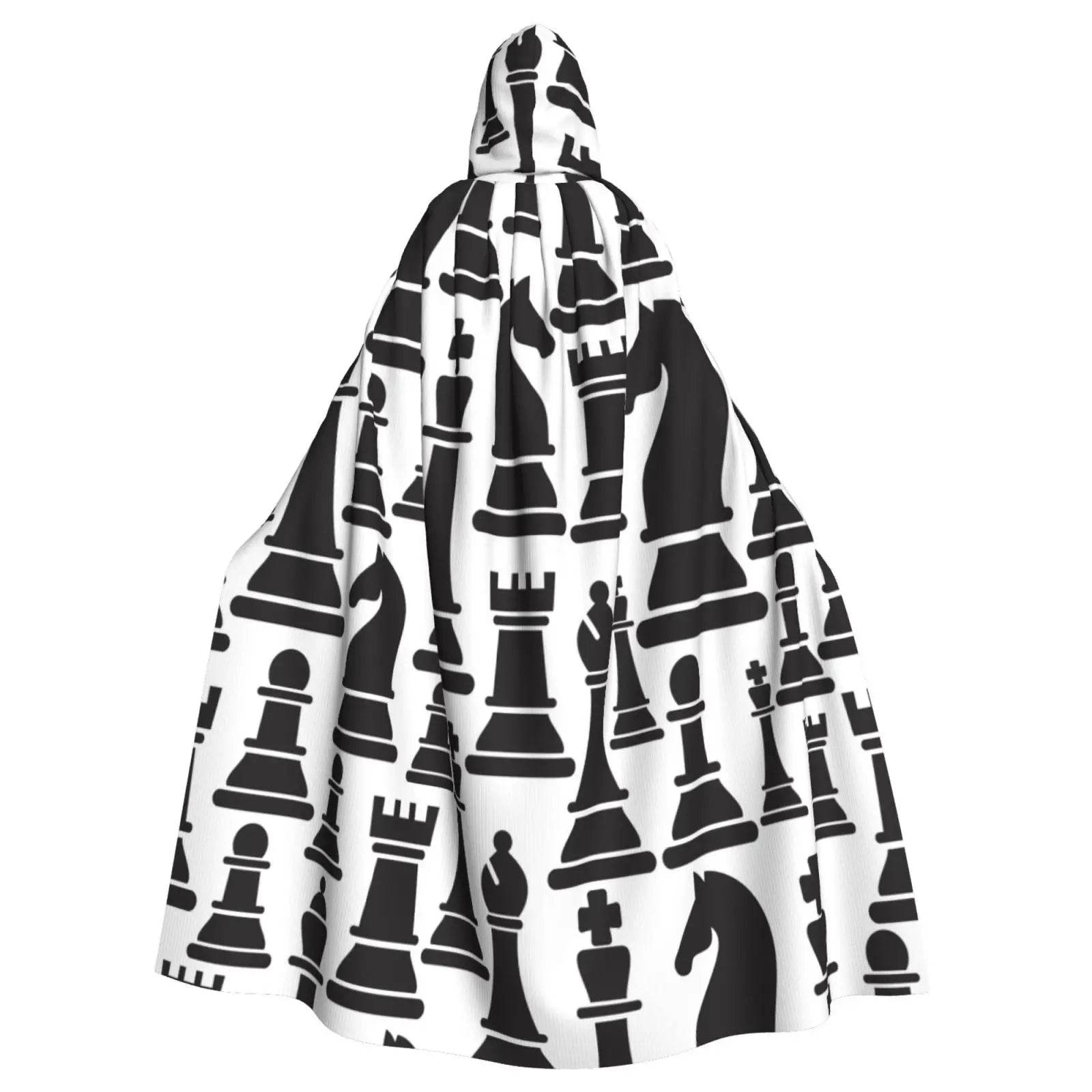 Premium Hooded Cloak With Chess Pieces Unisex Cosplay - ToylandEU