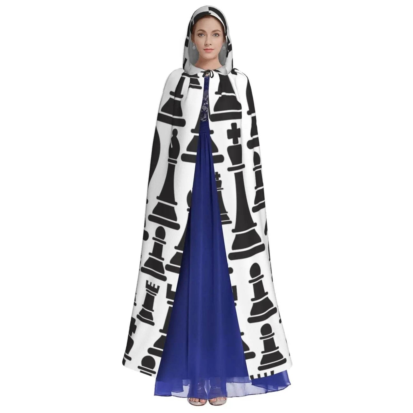 Premium Hooded Cloak With Chess Pieces Unisex Cosplay - ToylandEU