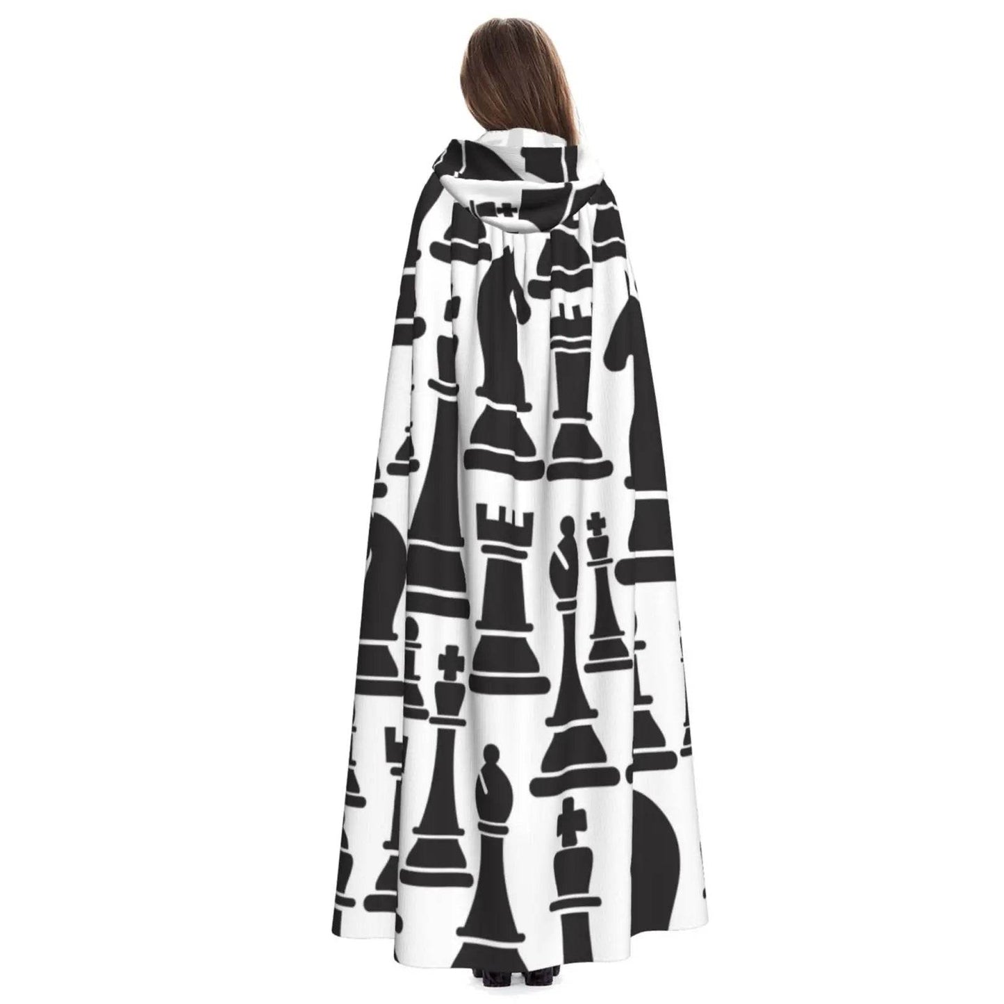 Premium Hooded Cloak With Chess Pieces Unisex Cosplay - ToylandEU