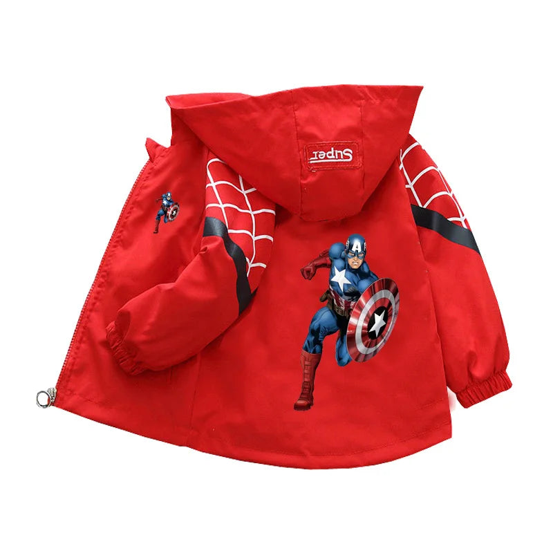 Premium Hooded Jacket Spiderman Theme Unisex Kids Cosplay Outerwear For Ages 1 To 10 - ToylandEU