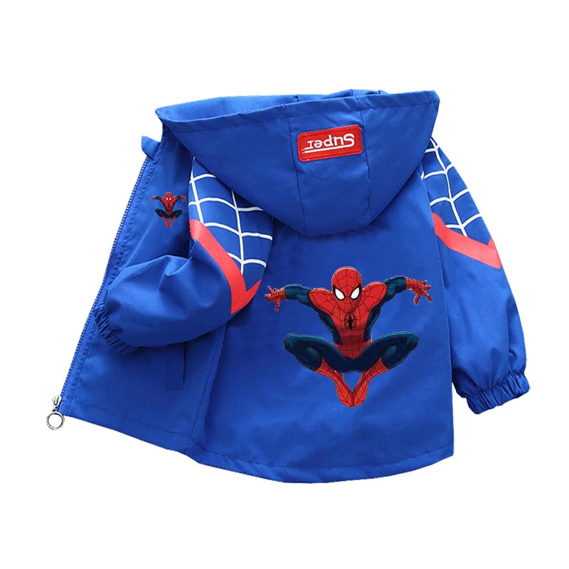 Premium Hooded Jacket Spiderman Theme Unisex Kids Cosplay Outerwear For Ages 1 To 10 - ToylandEU