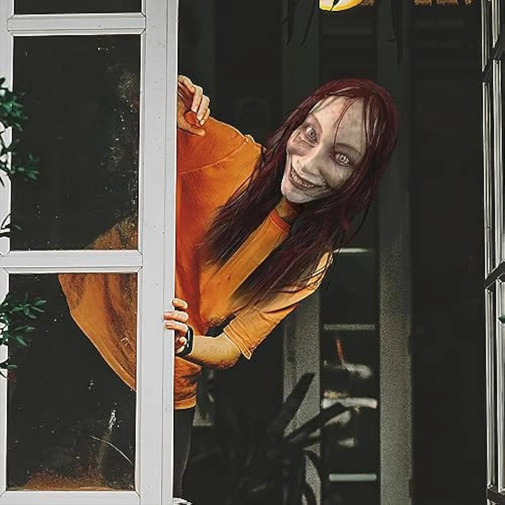 Premium Horror Mask Red Creepy Smile White Lady Cosplay - ToylandEU