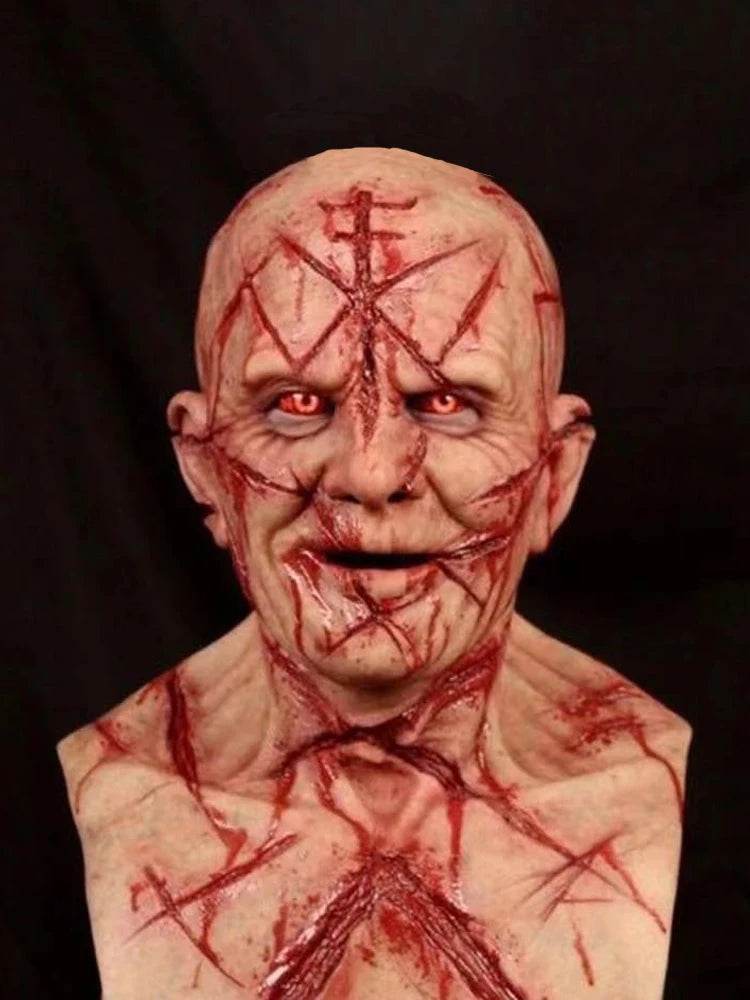 Premium Horror Mask Red Creepy Smile White Lady Cosplay - ToylandEU