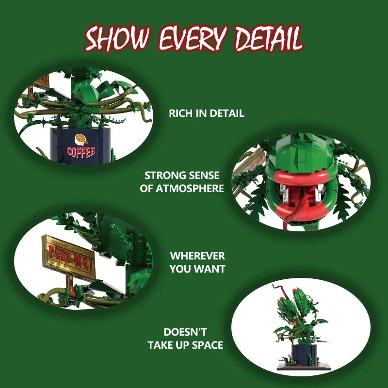 Premium Horror Series Building Blocks Set With Big Mouth Flower MOC For Halloween Enthusiasts - ToylandEU