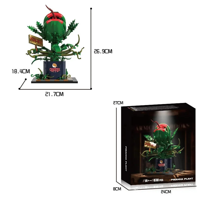 Premium Horror Series Building Blocks Set With Big Mouth Flower MOC For Halloween Enthusiasts - ToylandEU