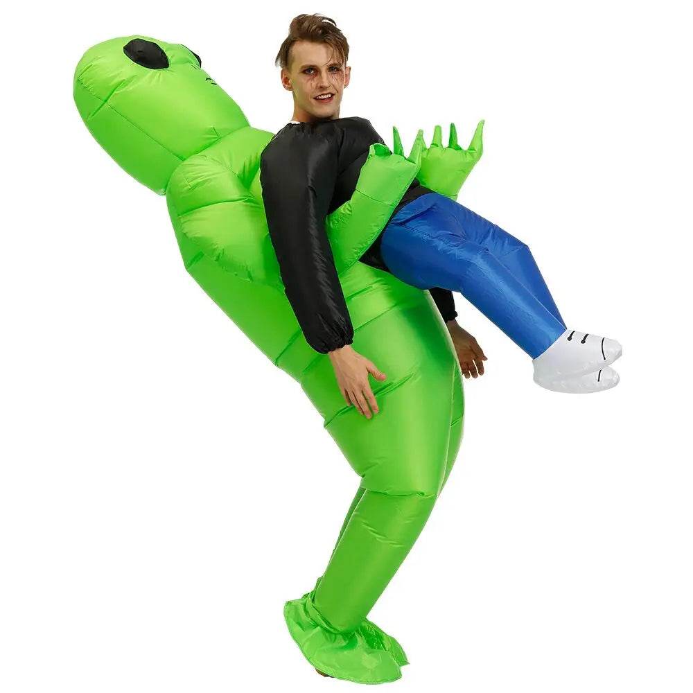 Premium Inflatable Costume Scary Green Alien For Adults - ToylandEU