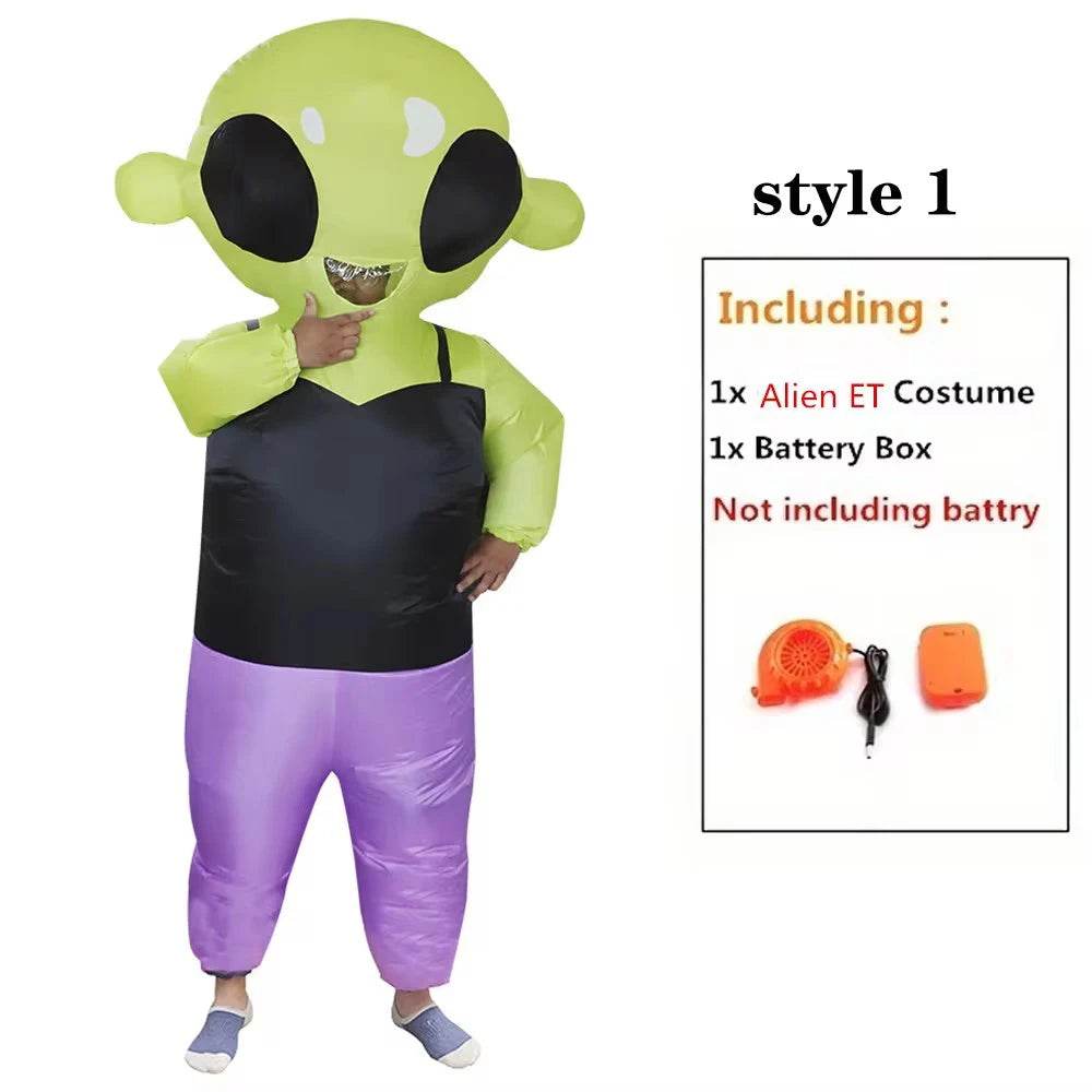 Premium Inflatable Costume Scary Green Alien For Adults - ToylandEU