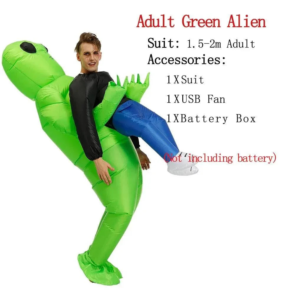 Premium Inflatable Costume Scary Green Alien For Adults - ToylandEU
