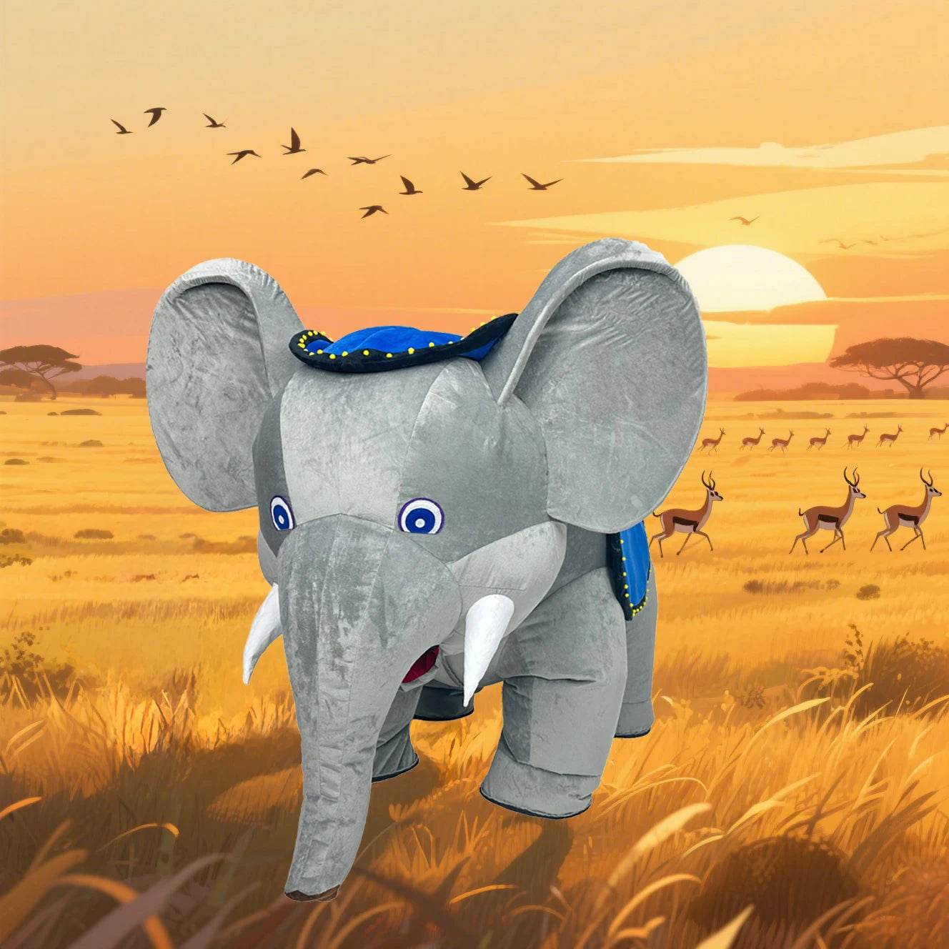 Premium Inflatable Elephant Costume Four Legged For Adults - ToylandEU