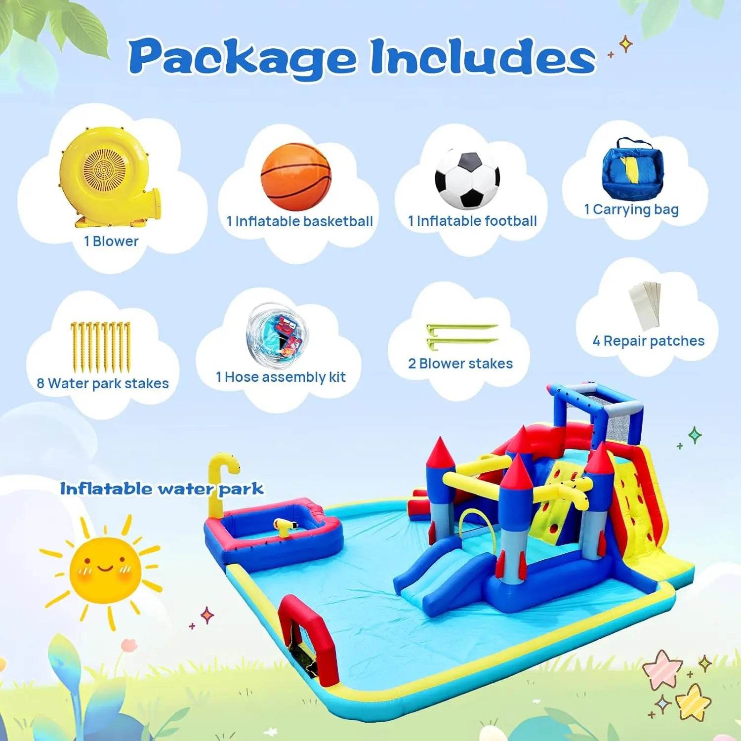 Premium Inflatable Water Park 10 In 1 For Kids Backyard Fun - ToylandEU