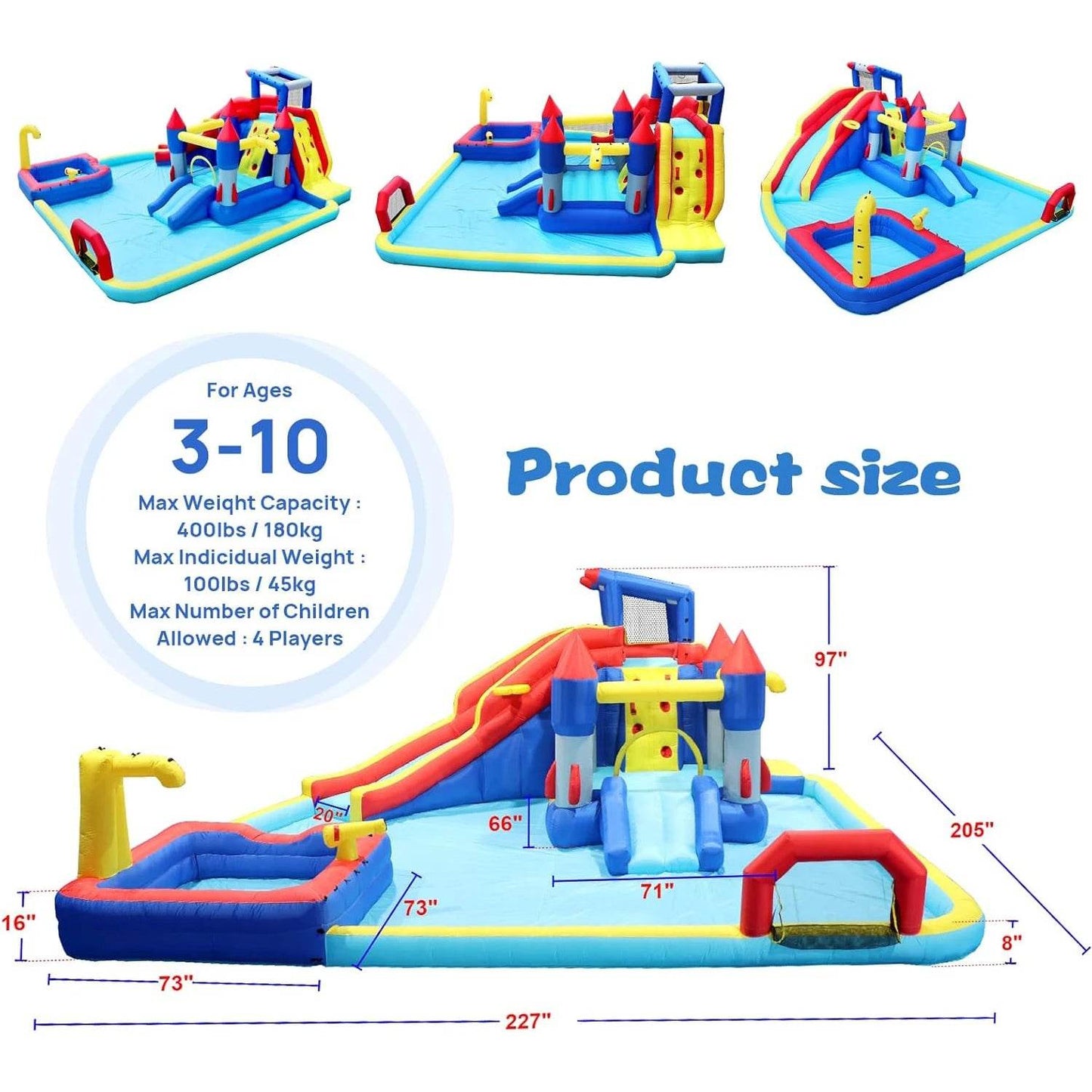 Premium Inflatable Water Park 10 In 1 For Kids Backyard Fun - ToylandEU