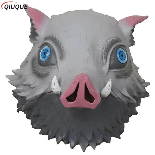 Premium Inosuke Cosplay Mask Silicone Pig Headgear Unisex - ToylandEU