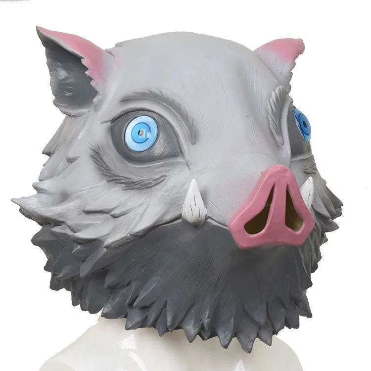 Premium Inosuke Cosplay Mask Silicone Pig Headgear Unisex - ToylandEU
