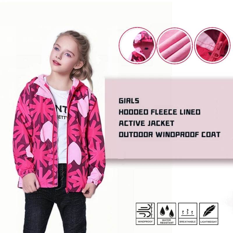 Premium Jacket Fleece Waterproof Hooded Double Deck Girls - ToylandEU