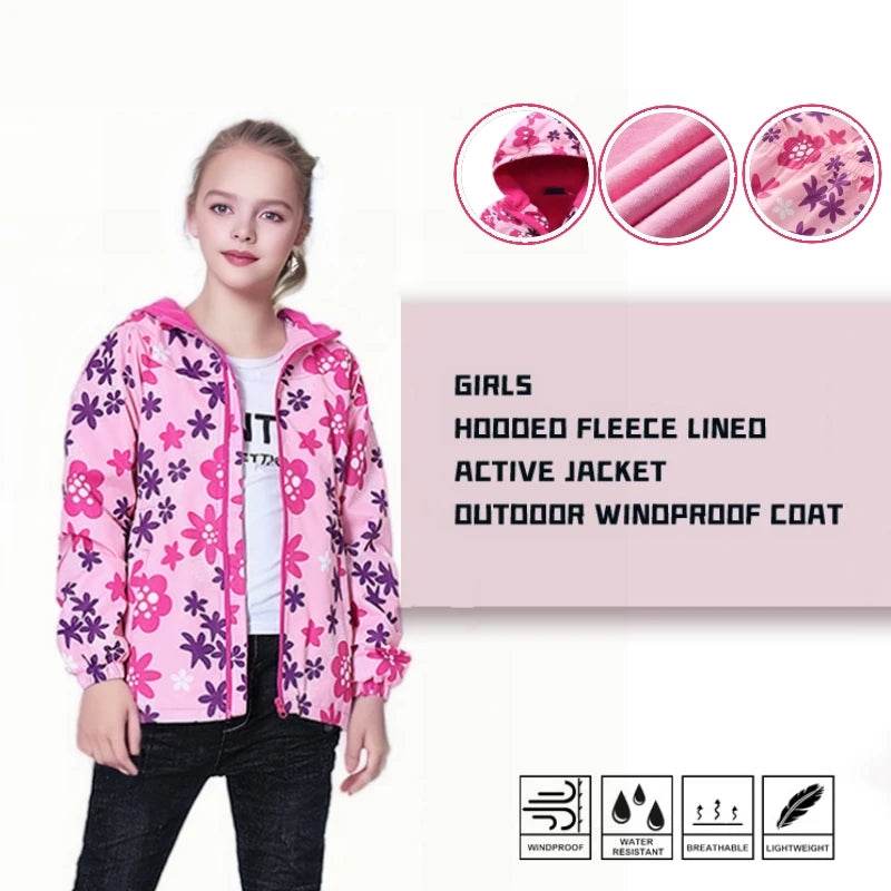 Premium Jacket Fleece Waterproof Hooded Double Deck Girls - ToylandEU